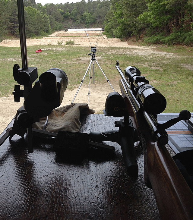 showing benched rifle