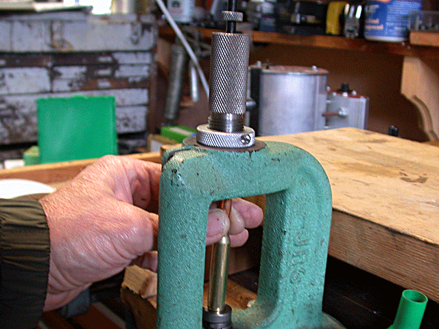 showing inserting projectile