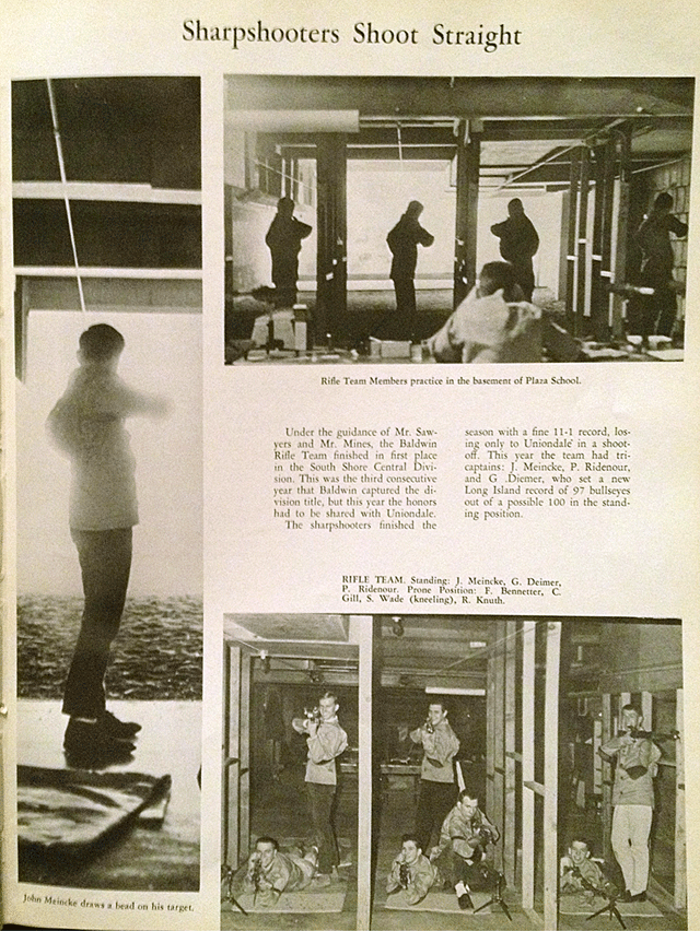 The yearbook coverage of the BHS 1965 Smallbore Team. Their third consecutive year as Division Champs. Nobody questioned the legitimacy of the sport, well almost anyway.