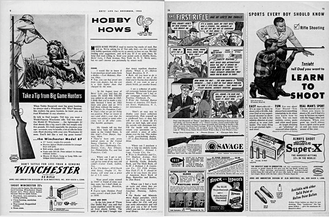 showing various rifle ads from Boy's Life Magazine