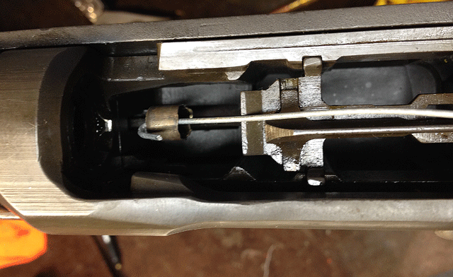 showing the case neck removed from the chamber throat