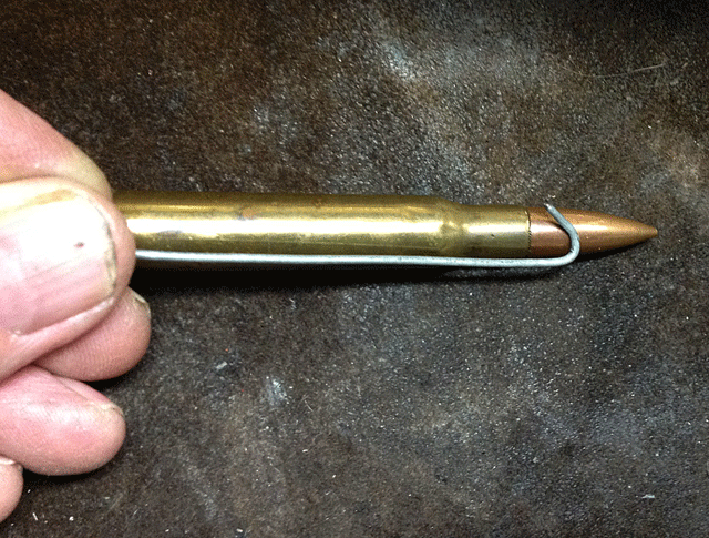 showing a homemade throat hook.