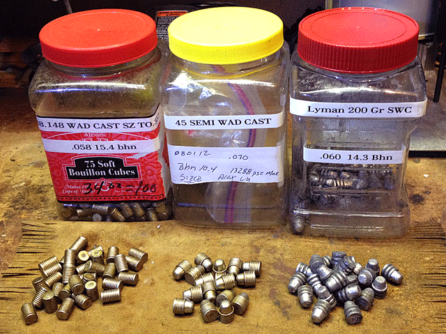 Showing home cast pistol bullets.