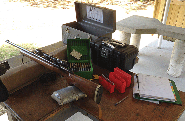 Showing the bench setup