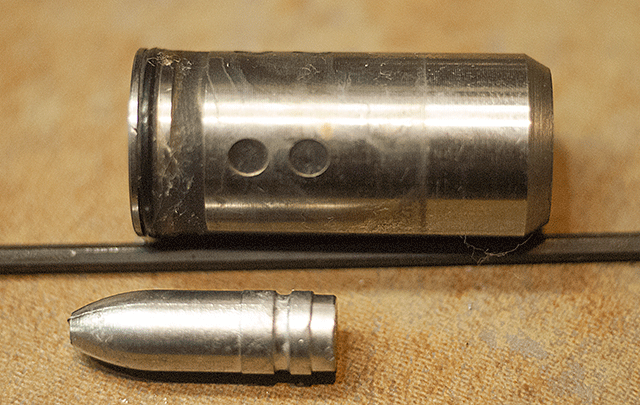 Showing die and projectile lined up