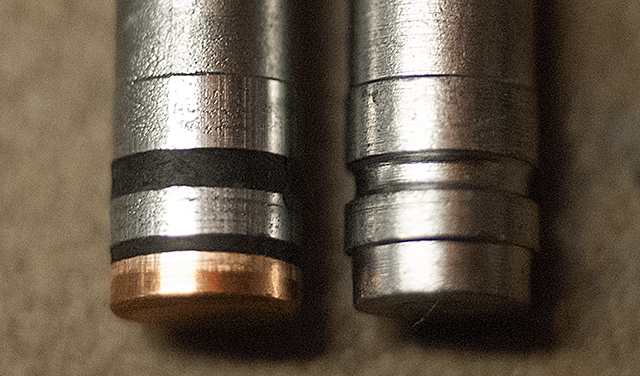 properly lubed and sized bullet vs unfinished