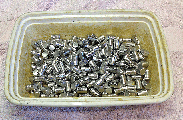 Showing small ridges of tumble lubed cast bullets