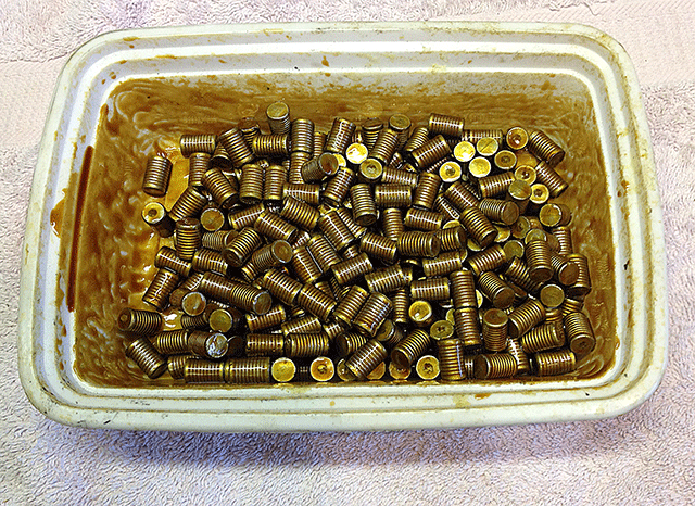 showing liquid lubed bullets