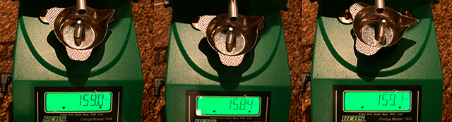 Showing differing weights of cast bullets.